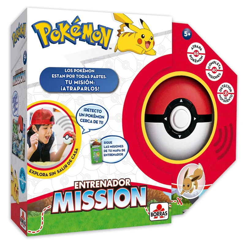 BORRAS - Pokemon Mission Interactive Board Game, Become a Pokemon Trainer and Catch Them All Trainer game, learn fun data from your favorite Pokemones. (19442) | Spanish Version