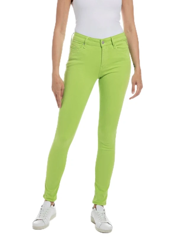REPLAY Women's WHW689 Luzien Hyperflex Colour Xlite Jeans, Apple Green 675, 24W / 30L