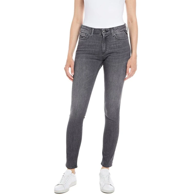REPLAY Damen Jeans Luzien Skinny-Fit mit Power Stretch, Dark Grey 097 (Grau), 30W / 30L