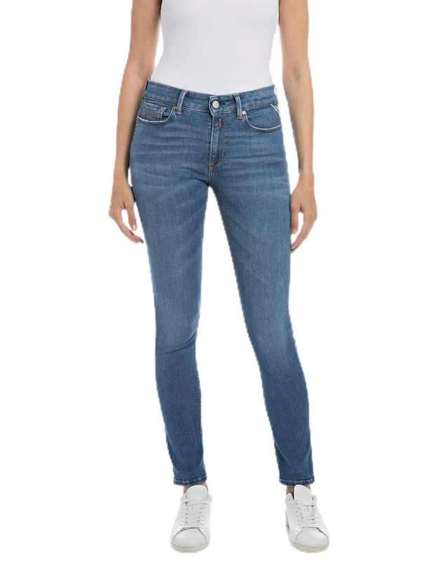 REPLAY Women's WHW689 Luzien Power Stretch Modal Jeans, Medium Blue 009-2, 24W / 32L