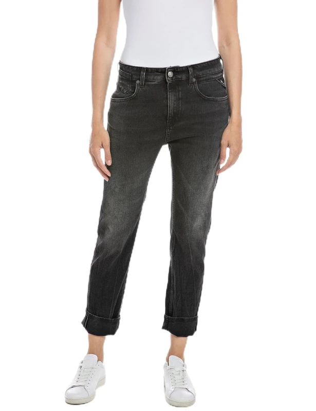 REPLAY Women's WA416 Marty Recycled 360 Jeans, Black Delavé 099, 31W / 32L