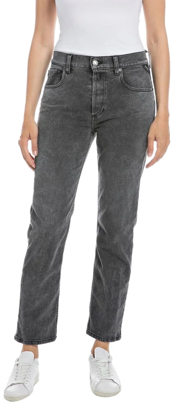 REPLAY Women's WB461 Maijke Straight Recycled 360 Jeans, 096 Medium Grey, 2328