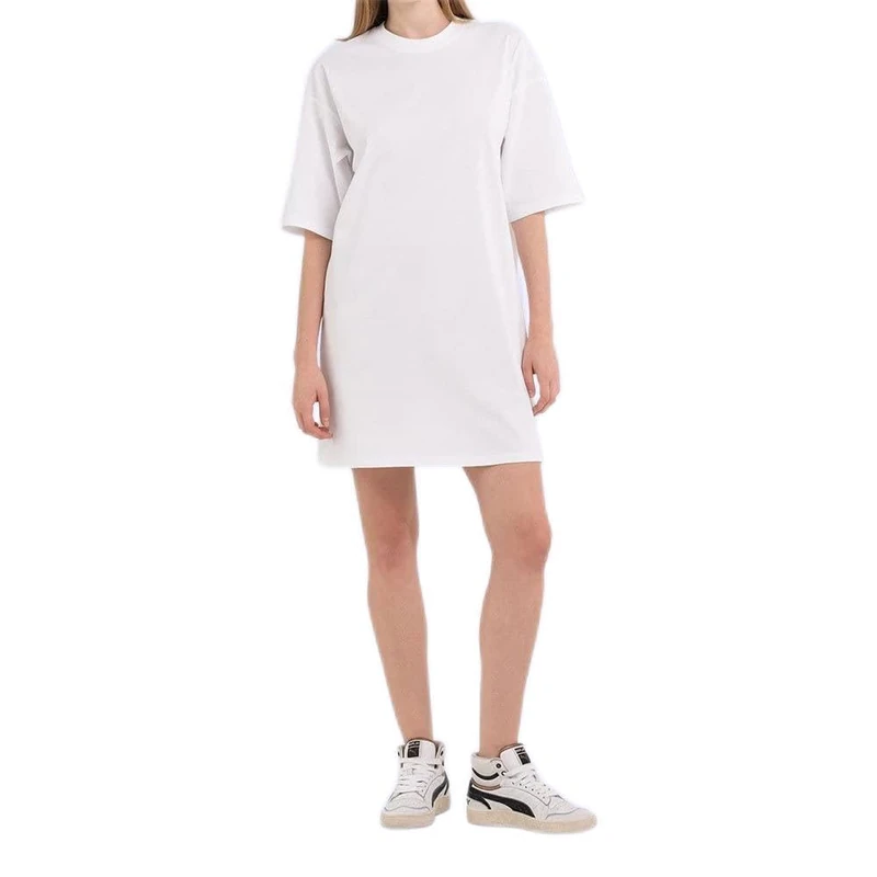 REPLAY Women's Dress Short Sleeve T-Shirt Dress, Optical White 001 (White), XL