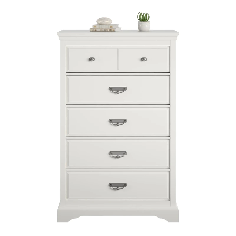 Ameriwood Home Bristol 5 Drawer Dresser White