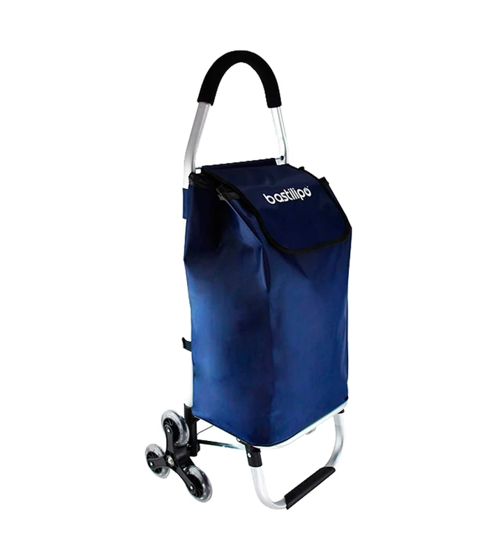 Bastilipo Andrea Shopping cart climbs Stairs and Folding with 46 Liters Capacity-Aluminum Chassis, Aluminium, Navy Blue, 46L - Image 1