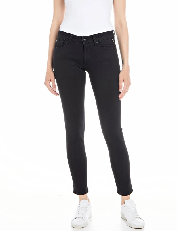REPLAY Women's WH689C New Luz Power Stretch Jeans, Black 098-2, 24W / 28L