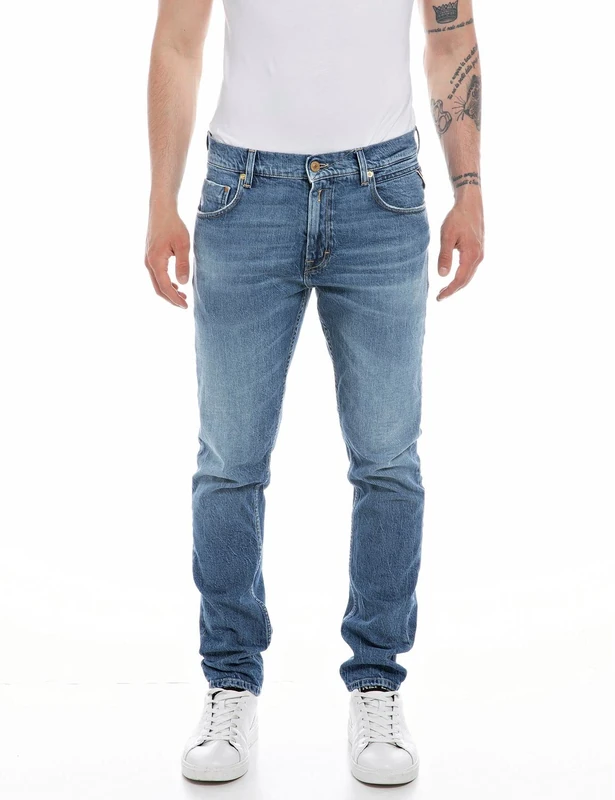 REPLAY Herren Jeans Mickym Slim-Fit, Medium Blue 009 (Blau), 28W / 30L