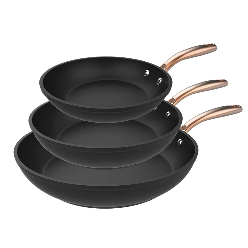 Cecotec Polka Fantasy Frying Pan Set 20-24-28 Bucket Golden. Diameter 20-24-28 cm, Forged Aluminum, Platinum Plus Teflon Non-Stick Coating, PFOA Free, Induction Friendly