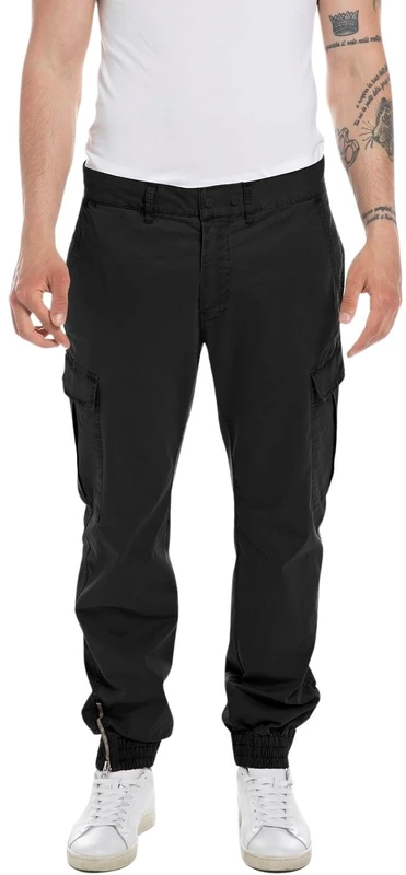 REPLAY Men's M9922 Essential Pants, Black 098, 31W / 32L