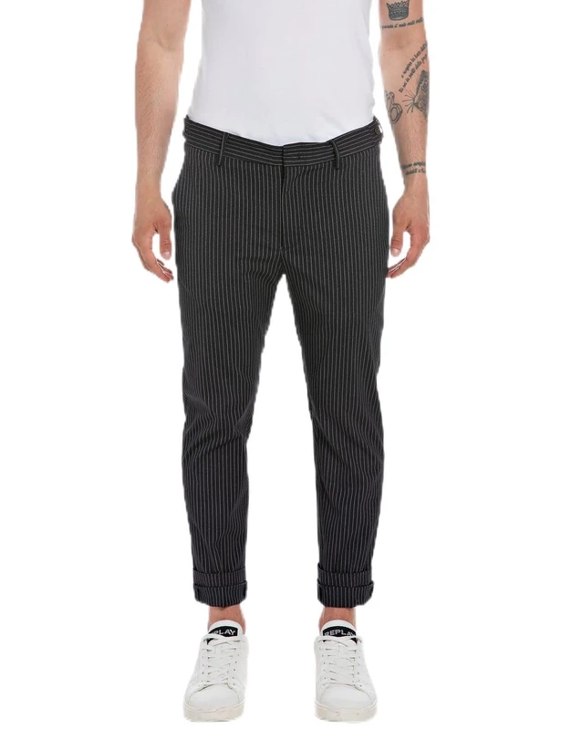 REPLAY Men's M9686 Comfort Striped Fabric Pants, Blue 020, 29W / 30L