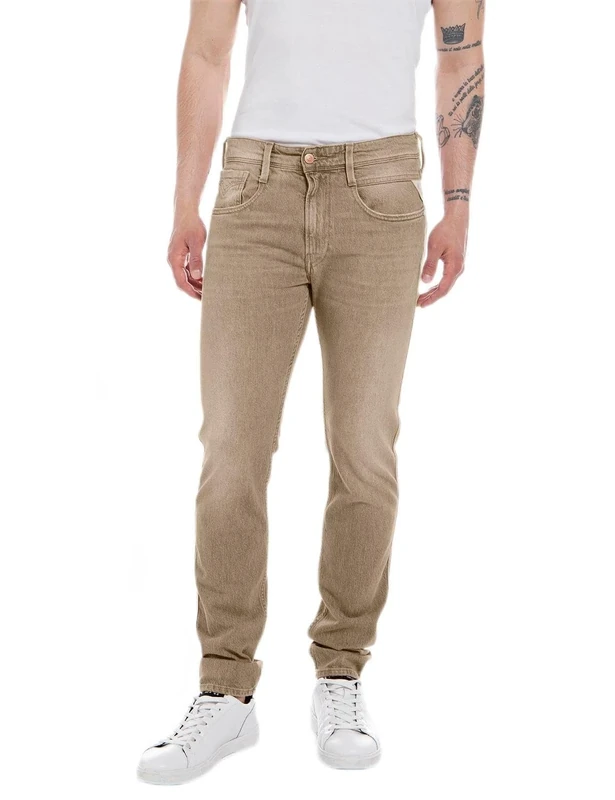 REPLAY Men's M914Y Anbass Natural Dyed Jeans, Desert 613, 36W / 32L