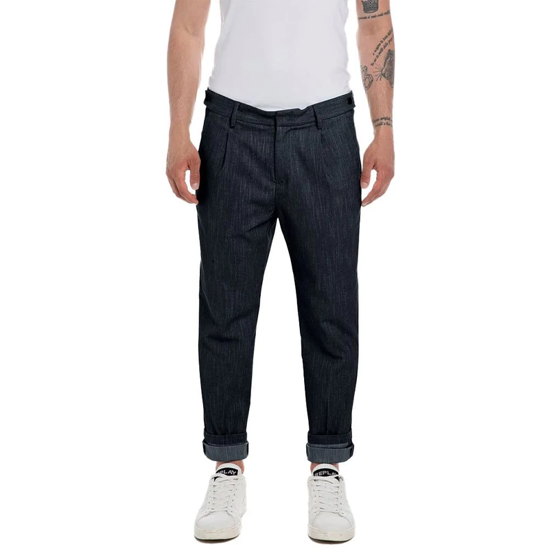 REPLAY Men's Stretch Trousers, Blue 020 (Blue), 27W / 30L