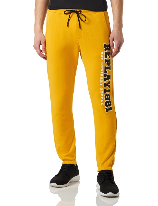 REPLAY Men's Jogging Pants with Drawstring, Ocra Yellow 545 (Yellow), M