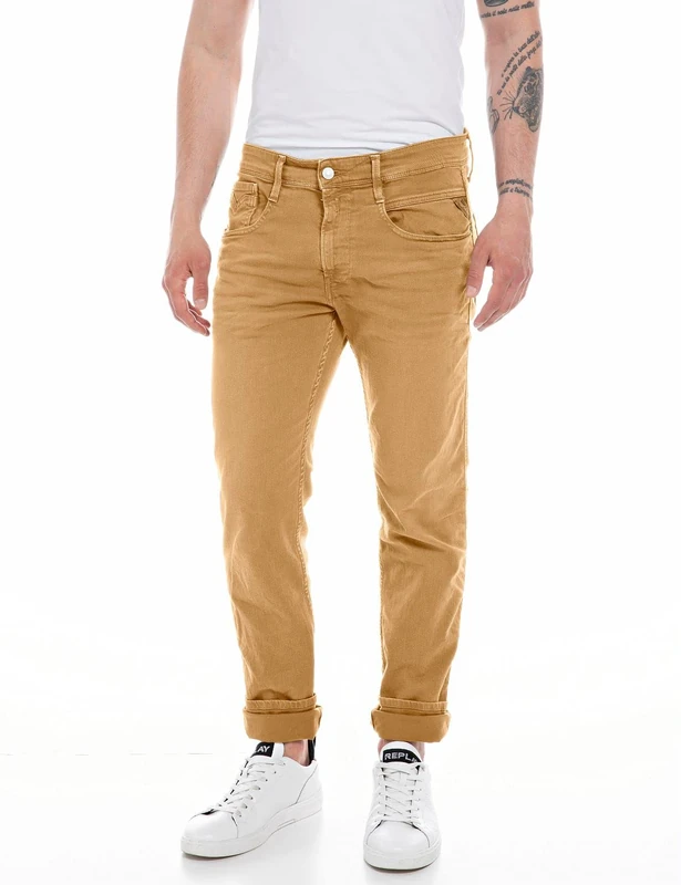 REPLAY Herren Jeans Anbass Slim-Fit, Biscuit 617 (Beige), 38W / 34L - Image 1