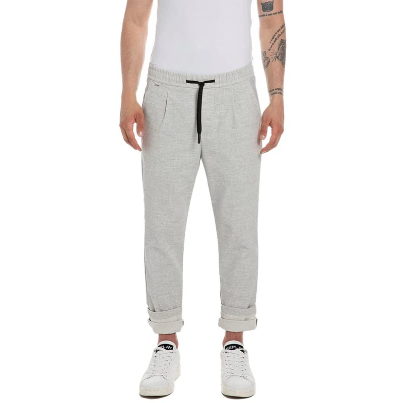 REPLAY Herren Hose mit Stretch, Light Grey 010 (Grau), 32W / 32L