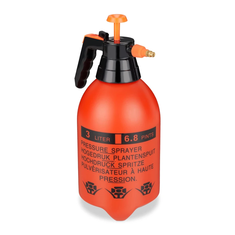Relaxdays Spray Bottle, 3 Litre Volume, Nozzle for Mist & Stream, Scale, Refillable, Plastic, 35x17.5x14 cm, Green/Black