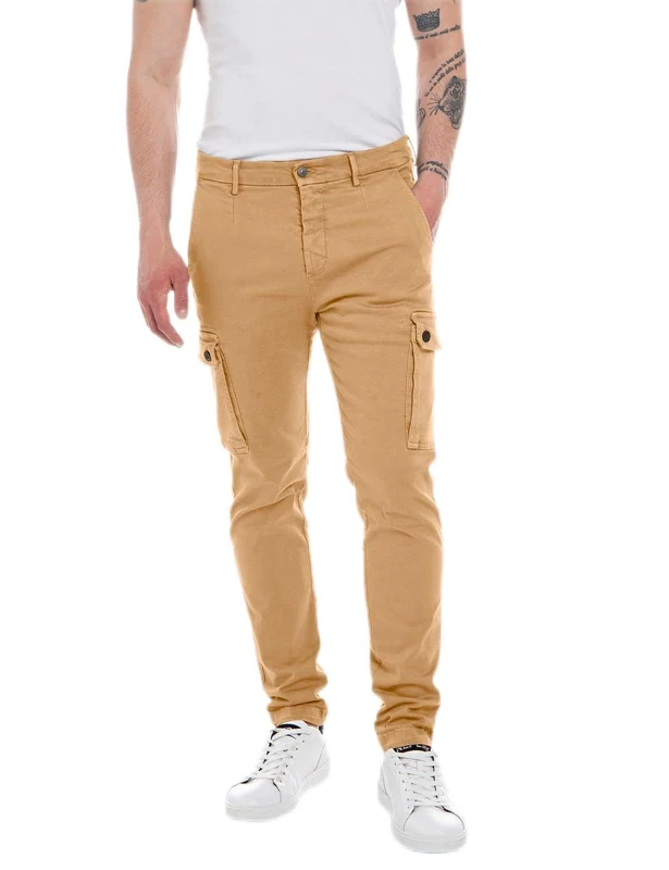 REPLAY Herren Cargo-Hose Jaan Slim-Fit Hyperflex mit Stretch, Biscuit 617 (Beige), 29W / 30L - Image 1