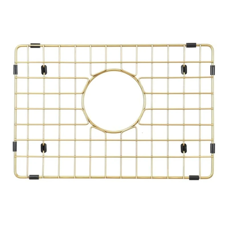 Starstar Sinks Protector Matte Gold 304 Stainless Steel Kitchen Sink Bottom Grid, Rack (15 L x 13 W)