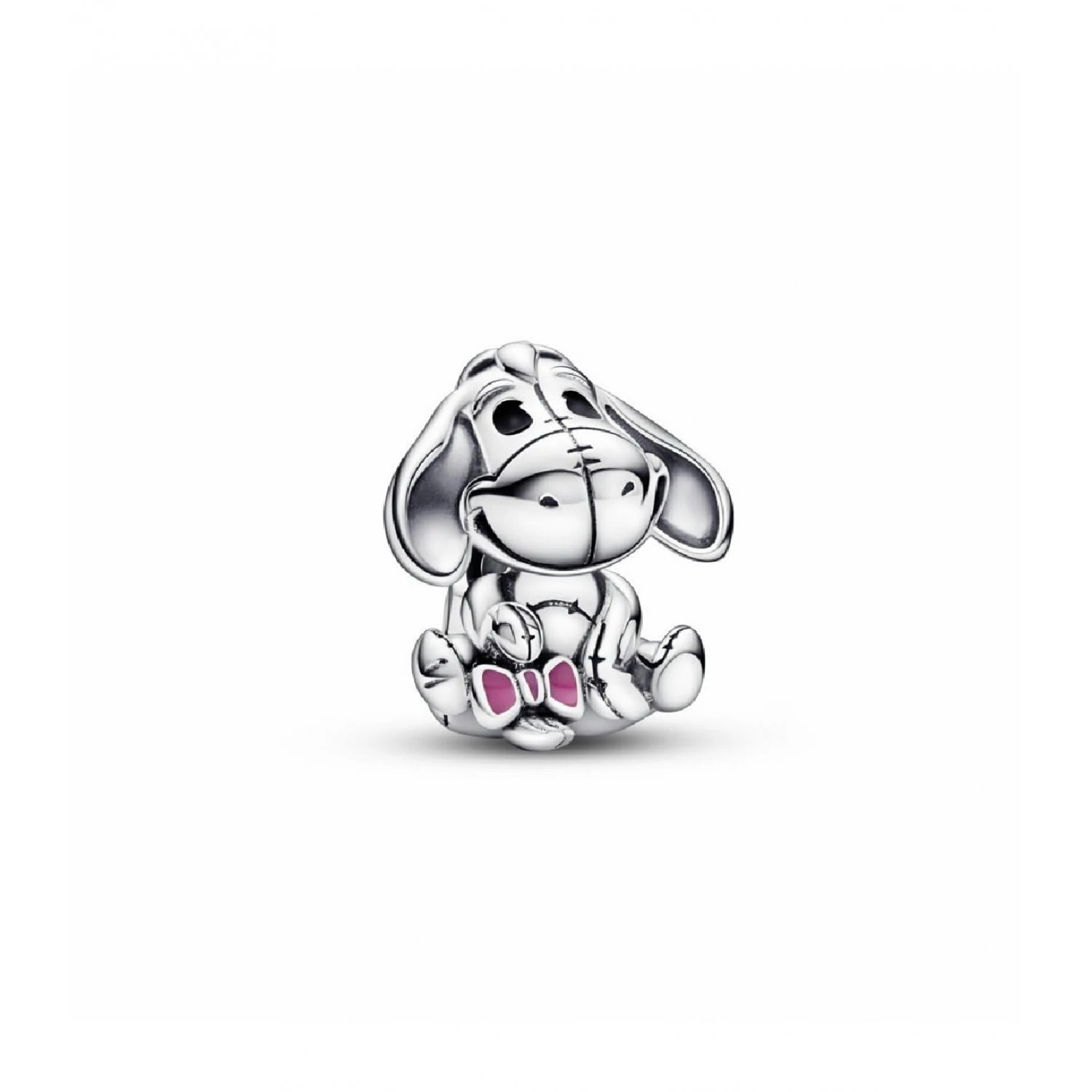 Pandora Disney Eyore sterling silver charm with pink and black enamel