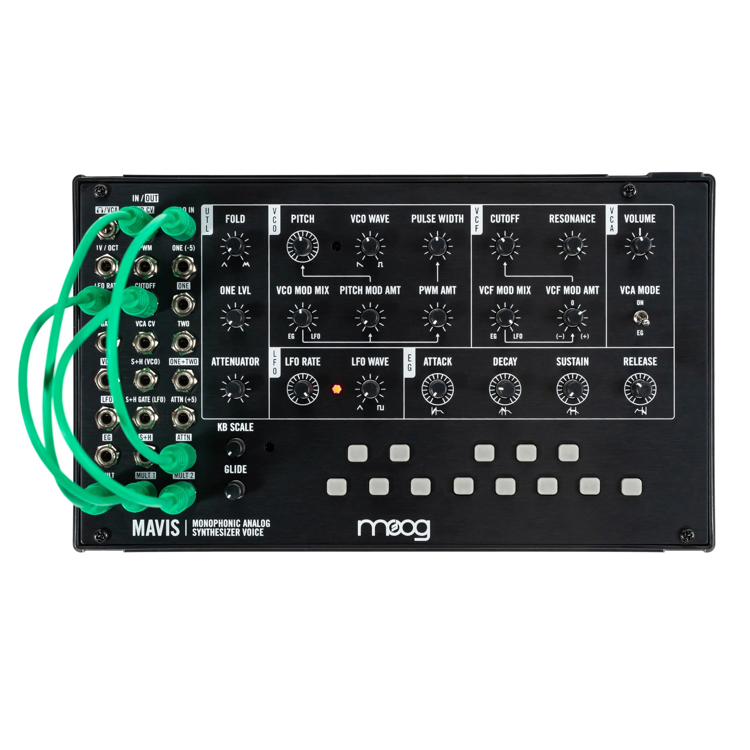 MOOG Mavis - Standalone Semi-Modular Analog Synthesizer Kit with Keyboard, Analog Oscillator, Filter, Envelope Generator, Wavefolder, and Dust Cover