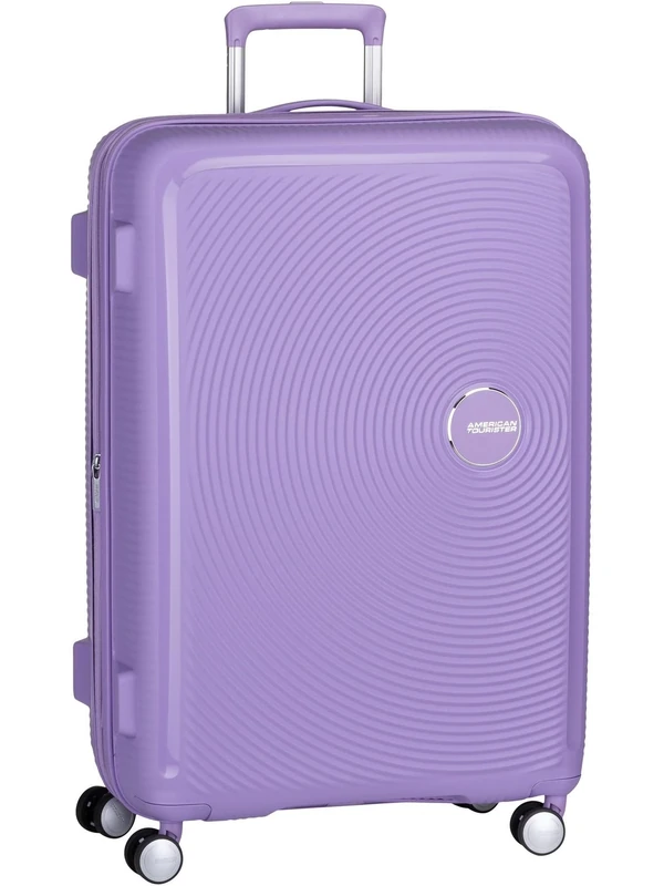 American Tourister Soundbox - Hard Shell Suitcase Large, 77 cm - Trolley Case with 4 Wheels, TSA Lock, Expandable & Light, 97/110L, Lavender