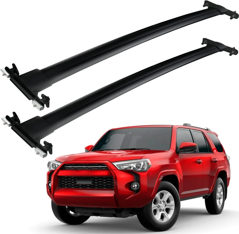 KINGGERI 220lbs Roof Rack Cross Bars Compatible with Toyota 4Runner 2010 2011 2012 2013 2014 2015 2016 2017 2018 2019 2020 2021 2022 2023 2024, Heavy Duty Aluminum Roof Rails Crossbars Black