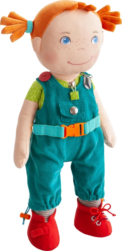 HABA Lucie Learning Doll, Large 45 cm Rag Doll from 2 Years for Learning Different Closure Systems and Tying Shoes - Image 1