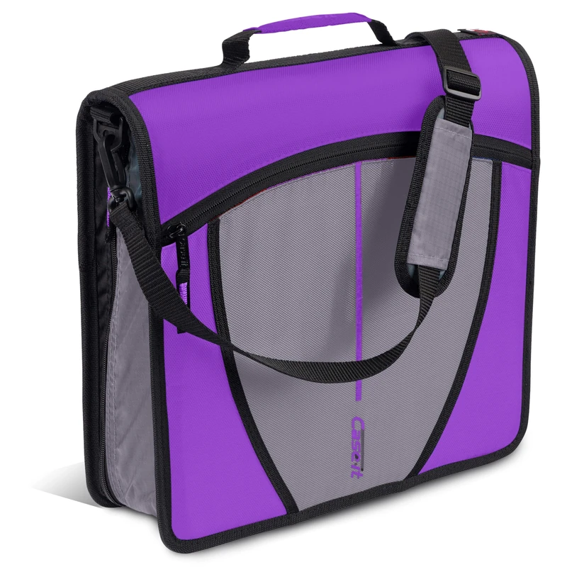 Case-it Mighty Zip Tab Binder - 3 Inch O-Rings - Deep Purple