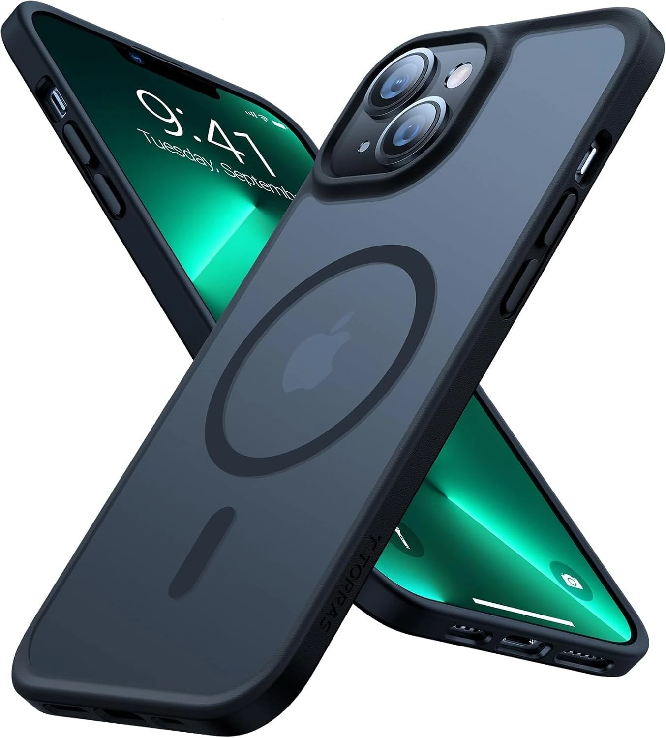 TORRAS for iPhone 13 Case with MagSafe, 12FT Military Grade Shockproof, Full Charge in 1.5 Hours, Velvety Touch and Anti-Slip Texture, Magnetic Protective for iPhone 13 Case Cover, Matte Black