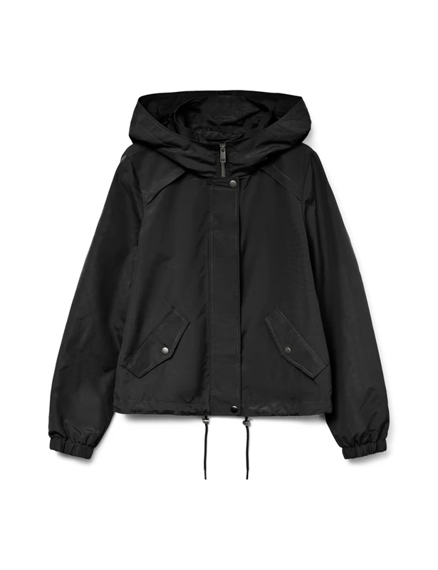 VERO MODA Womens Vmzoa Ss23 Short Parka Jacket, Black, M UK