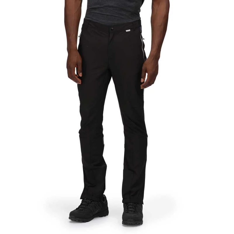 Regatta Mens Mountain Iii Walking Trousers Hiking Pants, Black/India Grey, 34W EU