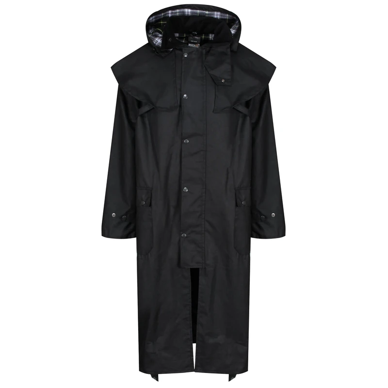 Regatta Professional Mens Cranbrook Longline Lightweight Wax Jacket, Black, L EU