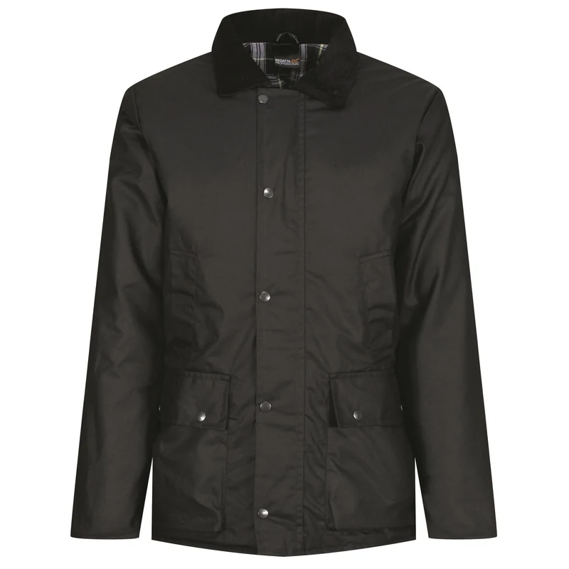 Regatta Professional Mens Pensford Lightweight Wax Jacket Black - Perfect for Outdoors, Walking, Hiking & Camping