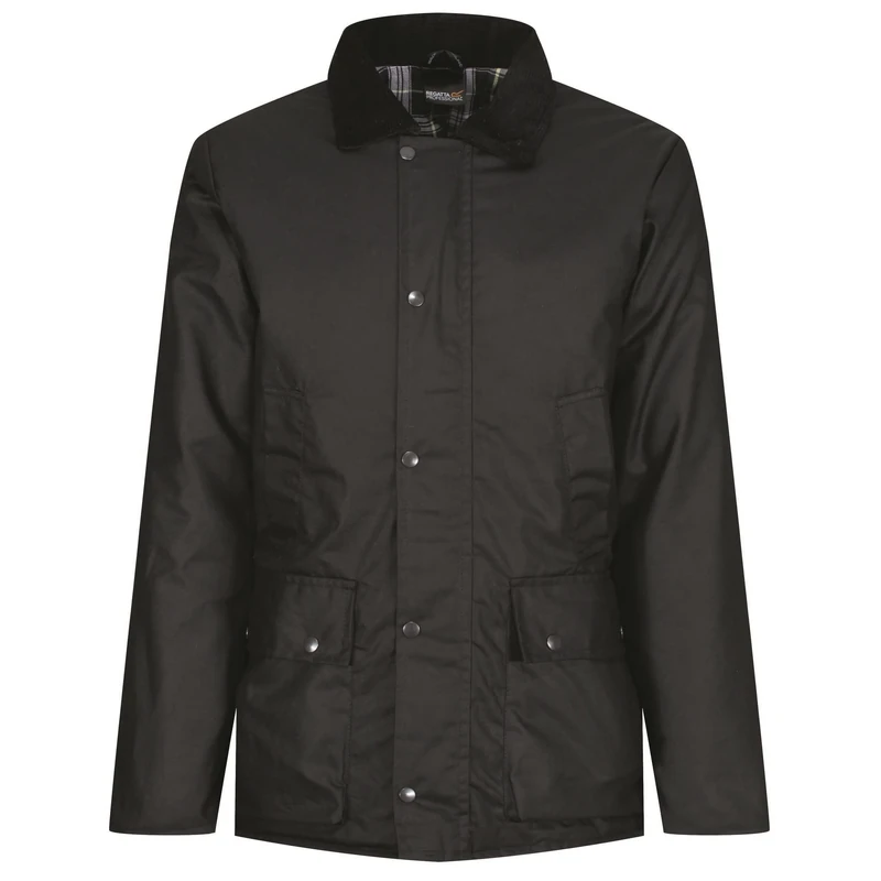 Regatta Professional Mens Pensford Lightweight Wax Jacket Black - Perfect for Outdoors, Walking, Hiking & Camping