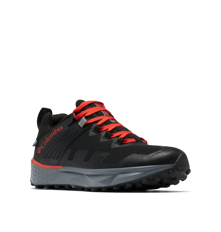 Columbia Men's Facet 75 Outdry Waterproof Low Rise Hiking Shoes, Black (Black x Fiery Red), 10 UK