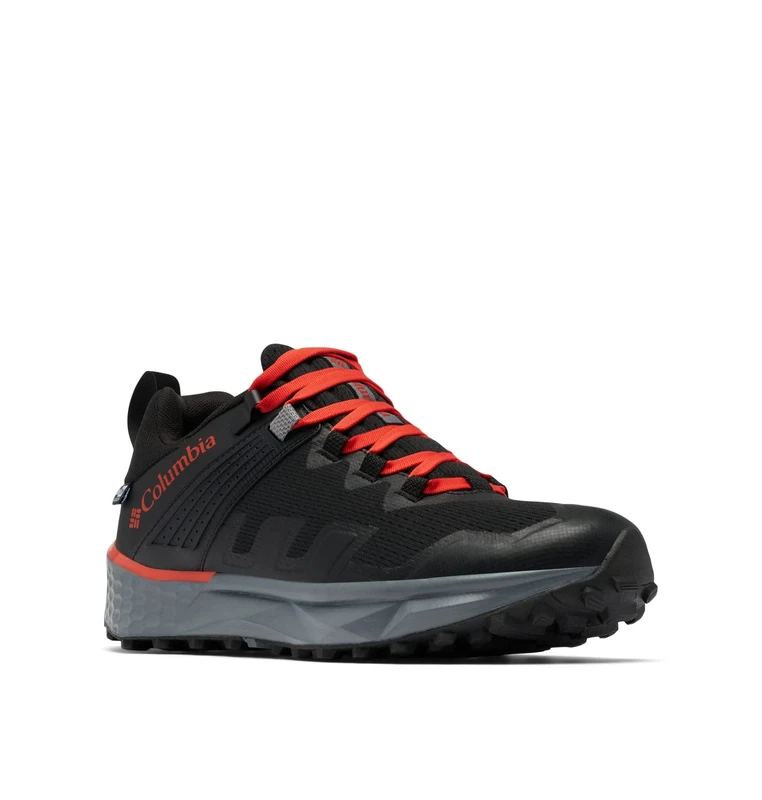 Columbia Men's Facet 75 Outdry Waterproof Low Rise Hiking Shoes, Black (Black x Fiery Red), 10.5 UK