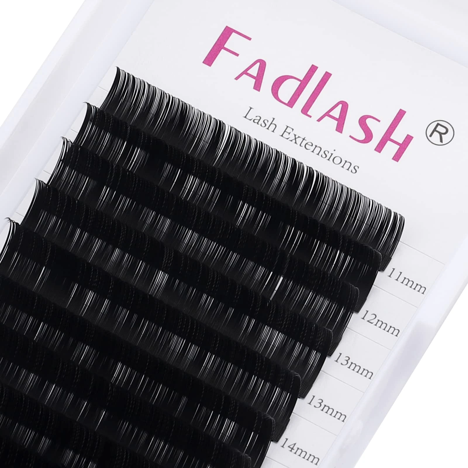 FADLASH Individual Classic 1:1 Eyelash Extension 0.20mm C Curl 11-19mm Mixed Tray Matte Black Professional Classic Individual Lashes