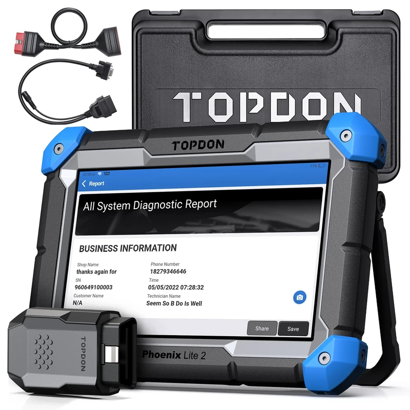 TOPDON Car Diagnostic Tool Phoenix Lite 2, ECU Coding, OE-Level Full Systems Diagnostic Scanner, 34+ Reset Services, AutoAuth for FCA SGW, Wireless, 2 Years Free Updates, Black