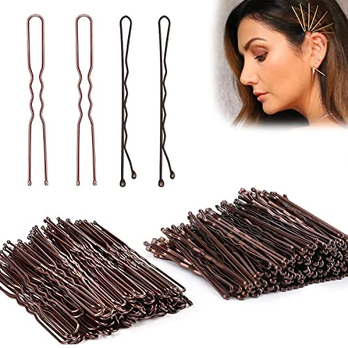 Hair Pins (100Black Wave Shape + 100Black U Shape)