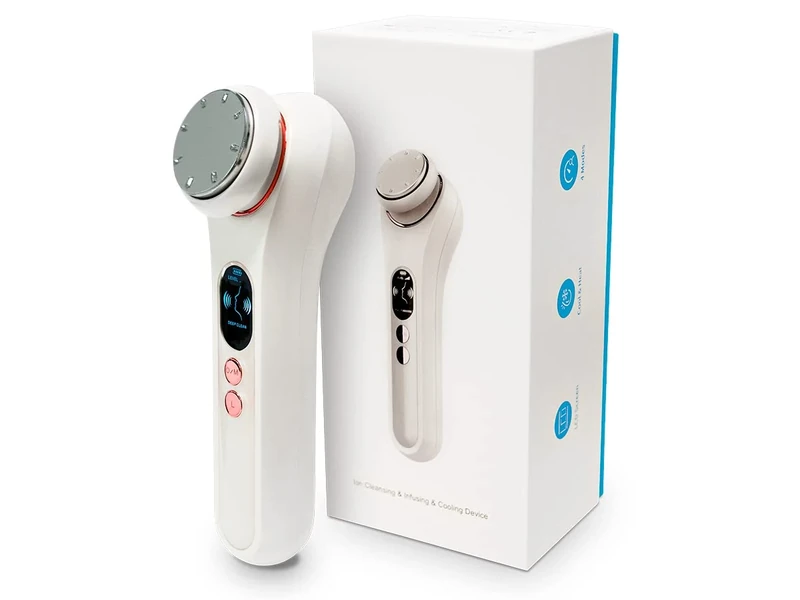 QUIRUMED 4 in 1 Firming Facial Massager, Firm Skin, Skin Cleansing, Anti-Aging, Facial Care, Ion Technology, Cold Mode, Rechargeable Lithium Battery