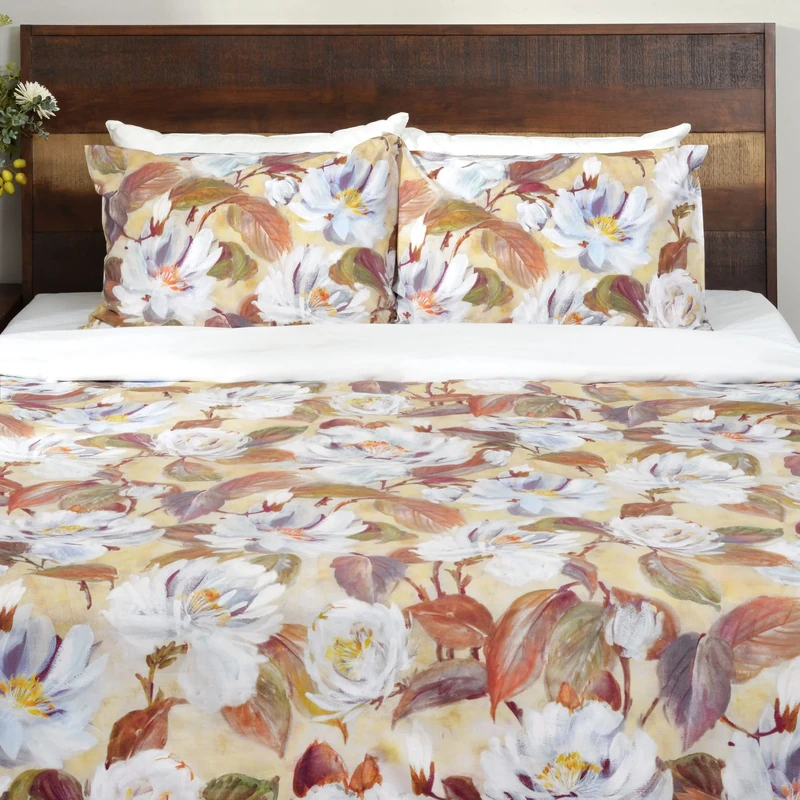 Deco Mex 100% Cotton Printed Bed Sheets Model, Brown, 200 x 220 cm