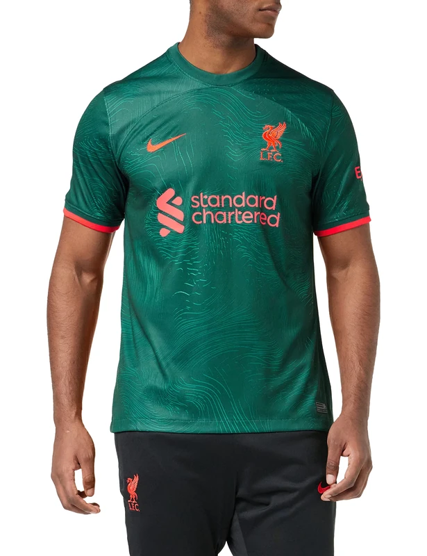 NIKE Liverpool F.C. Men's 2022/23 Season Official Third Kit Jersey, Dk Atomic Teal/Rio Teal/Siren Red, M UK