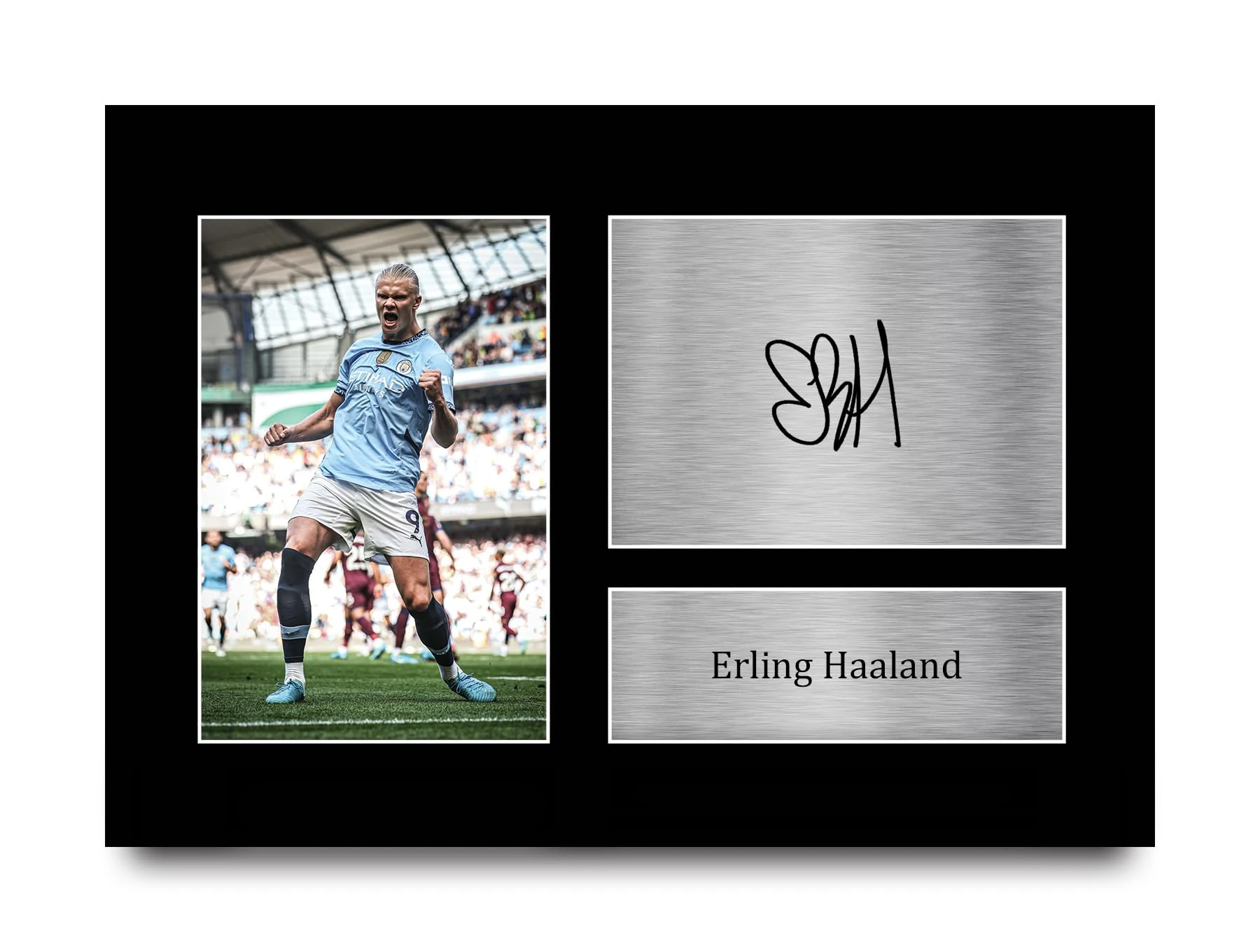 HWC Trading A4 Erling Haaland Manchester City Gifts Printed Signed Autograph Picture for Football Fans and Supporters