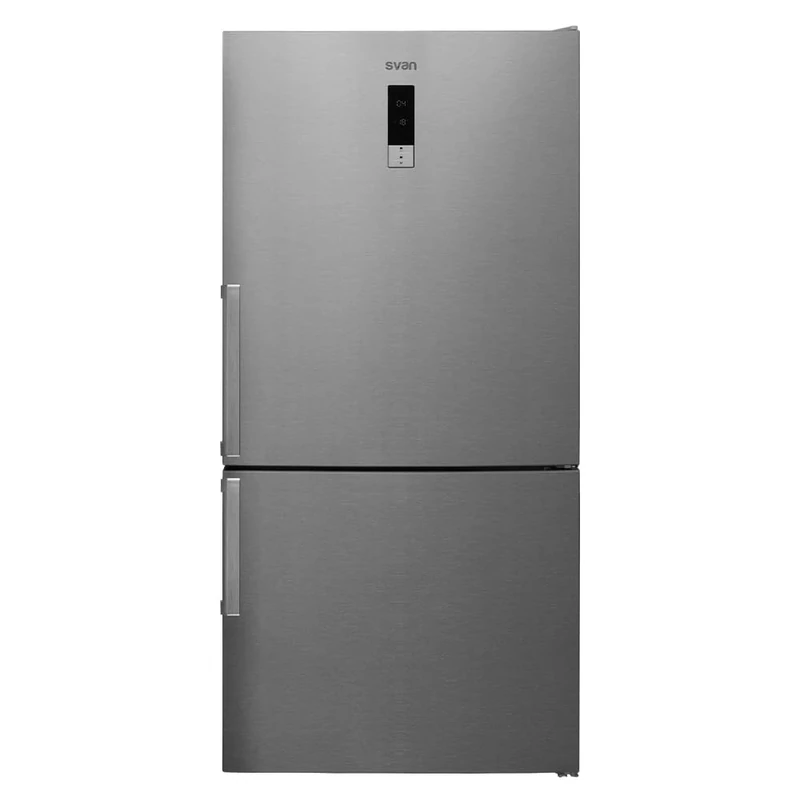 SVAN Frigorífico Combi 2 Puertas Inox SVF1886NFDX. Capacidad 588 Litros, No Frost, Multi Air Flow, Puerta Reversible, Bajo Nivel Sonoro, Clase de Eficiencia Energética E