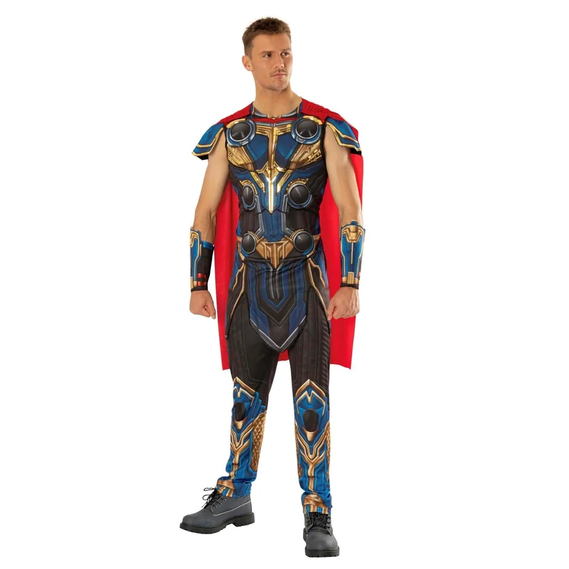 Rubies Official Marvel Thor Love & Thunder Movie, Thor Deluxe Mens Costume, Adult Fancy Dress - Standard Halloween Halloween, World Book Day