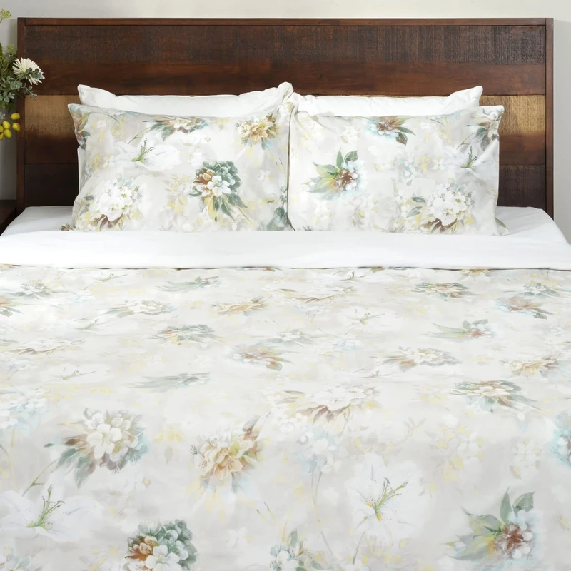 Deco Mex 100% Cotton Printed Duvet Cover, Bed Cover Double Bed, Grey, 200 x 220 cm