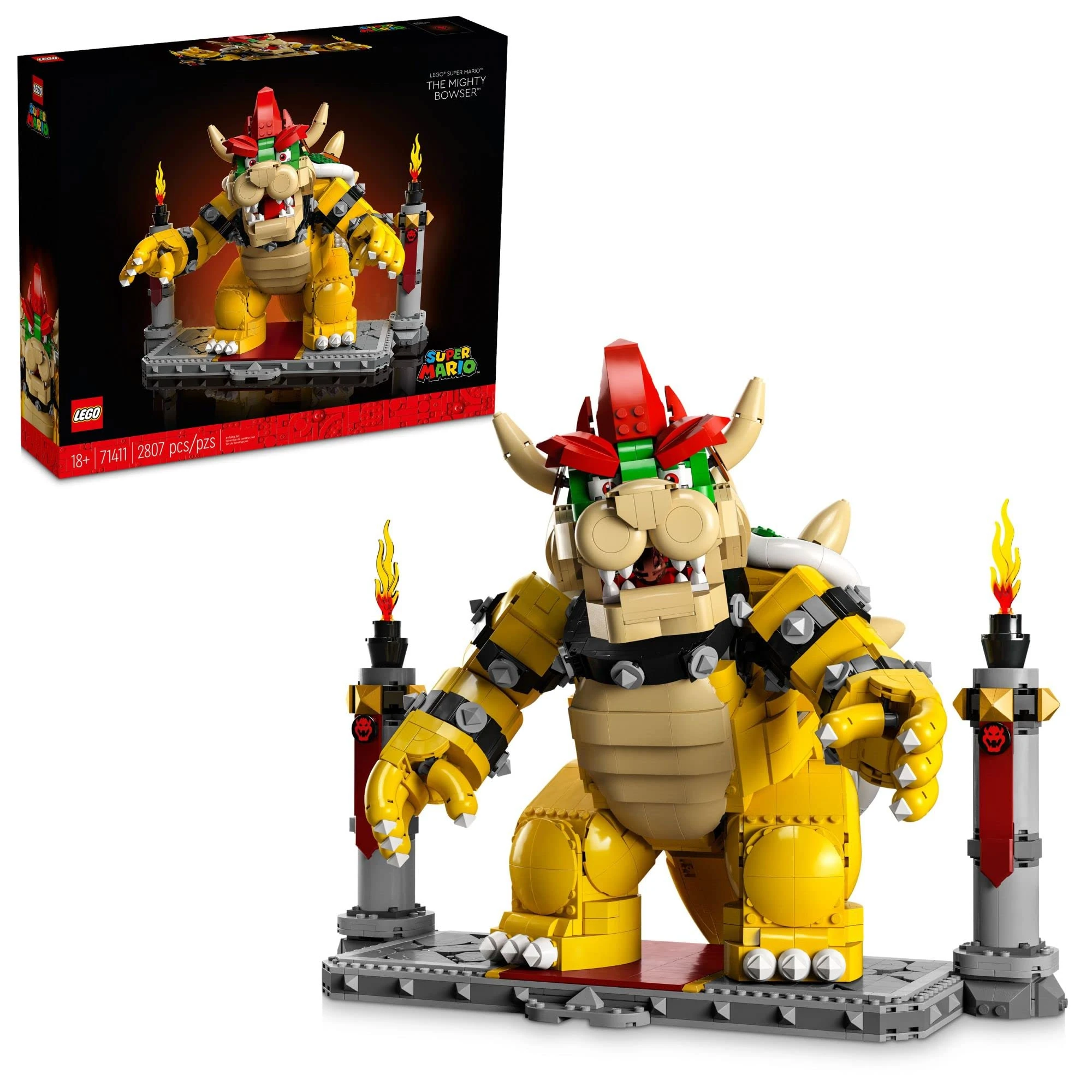 LEGO Super Mario The Mighty Bowser 71411 Building Toy Set; Collectible Gift for Adult Fans (2,807 Pieces), Peach