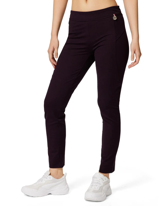 Tommy Hilfiger Women's Casual Sportswear Pants, Dark Aubergine, S