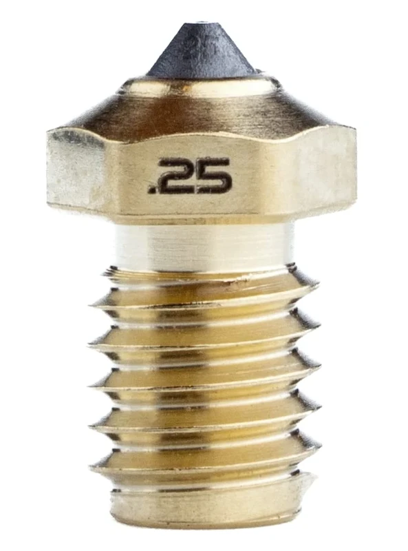 Diamondback Nozzles – V6 Compatible – Polycrystalline Solid Diamond Tip 3D Printer Nozzles, Improved Extrusion, Any Filament, Long Life, Wear Resistant, Layer Adhesion, USA Made (1.75mm x 0.25mm)