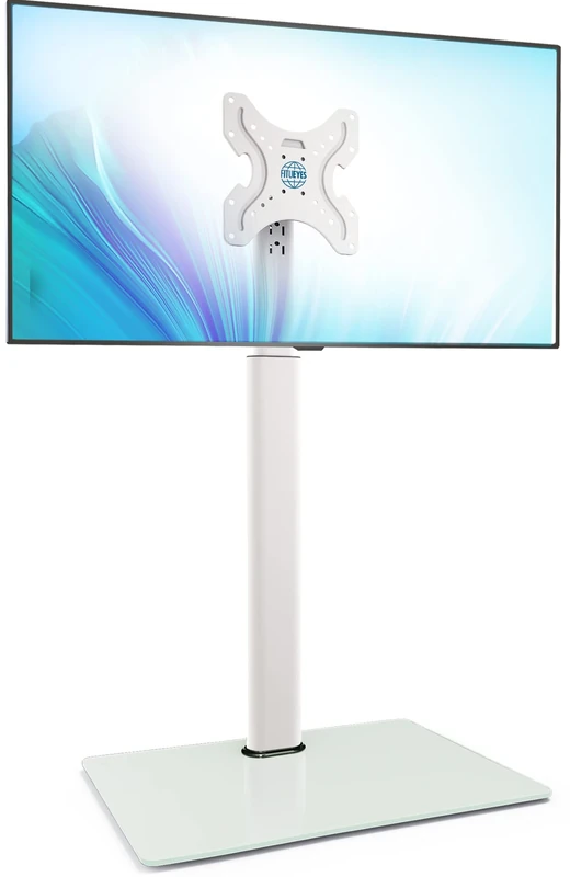 FITUEYES White TV Floor Stand for 19-42 Inch TV, Universal Corner TV Stand, Tilt Swivel & Height Adjustable, Tall TV Stand Replacement, Max. VESA 200x200mm Holds 35kg